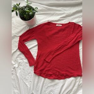 LOFT Vibrant Coral Red Knit Sweater
